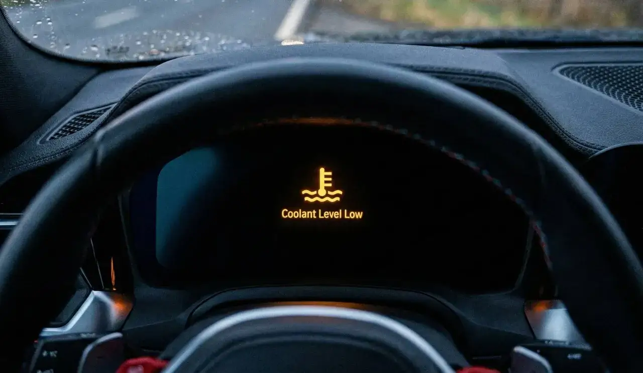 Na desce rozdzielczej BMW E90 świeci się kontrolka płynu chłodniczego.