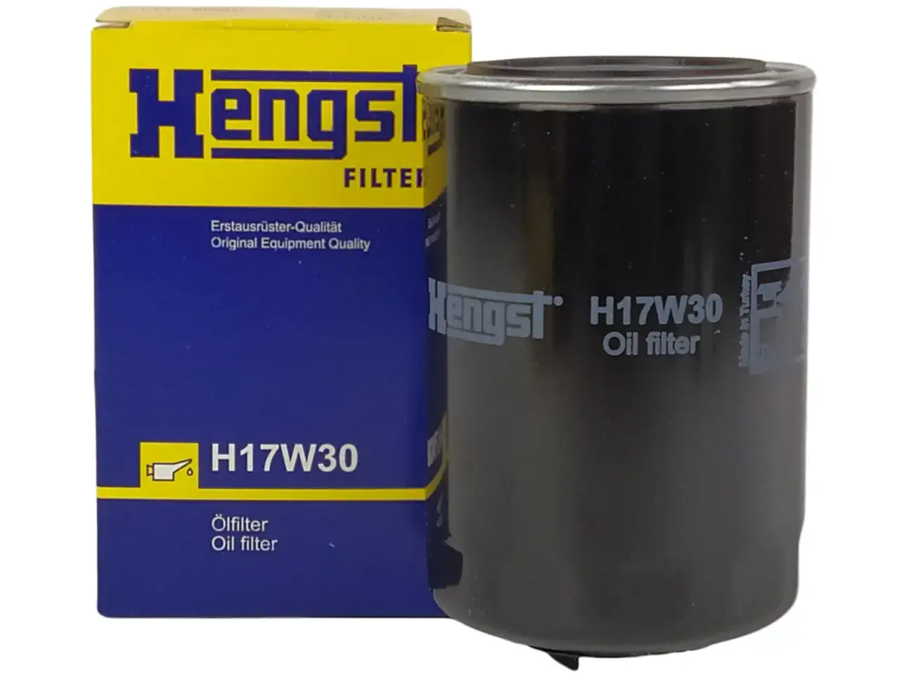 Filtr oleju Hengst H17W30 w opakowaniu.